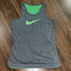 Nike Women's Gray and Green Reversible Tank Top